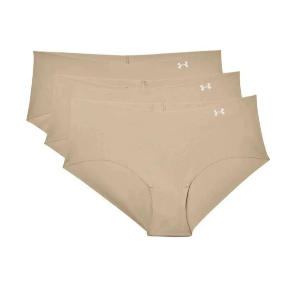 UNDER ARMOUR Women's UA Pure Stretch Hipster Underwear Small Nude NWT 3-pack - Picture 1 of 11